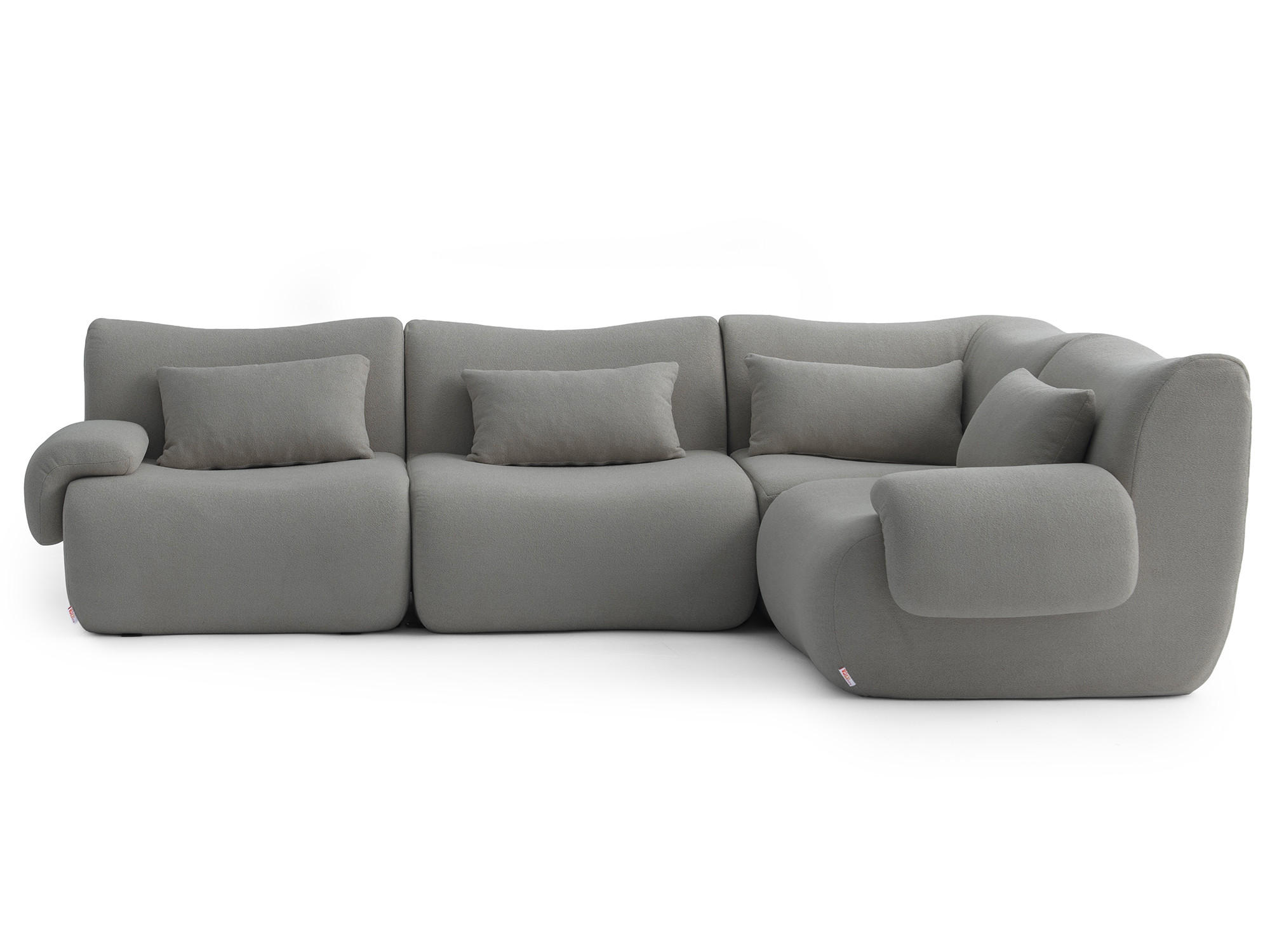 ECKSOFA Bouclé-Stoff Wolkengrau - Grau, Textil (269/182cm) - MILYsofa