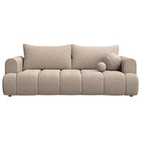 3-SITZER-SOFA Dandelino Beige mit Schlaffunktion - Beige/Schwarz, Kunststoff/Textil (250/90/112cm) - Selsey