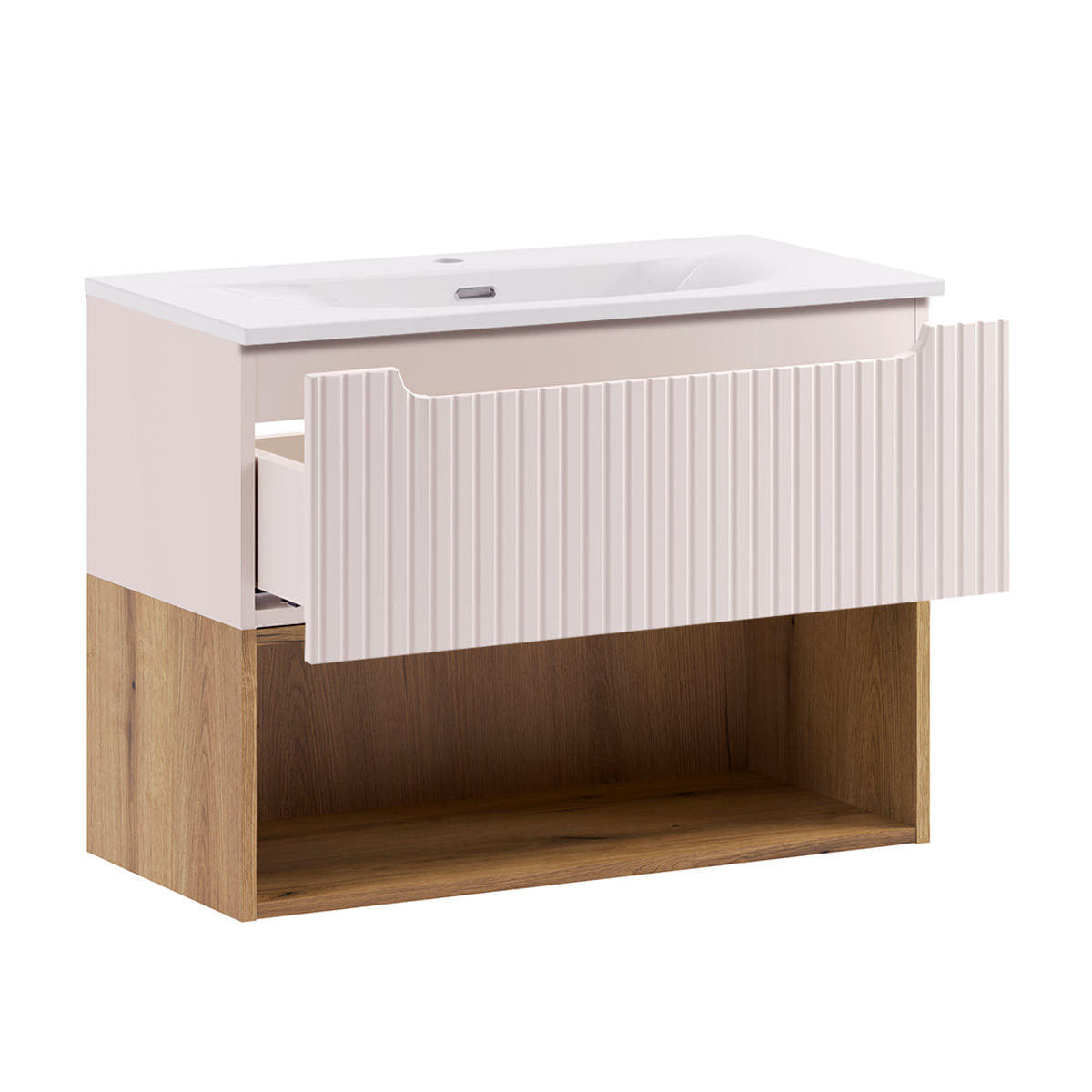 BADMÖBEL 81cm Riva 2er-Set Kaschmir - Beige, Holzwerkstoff (81/60/40cm) - Petits-meubles