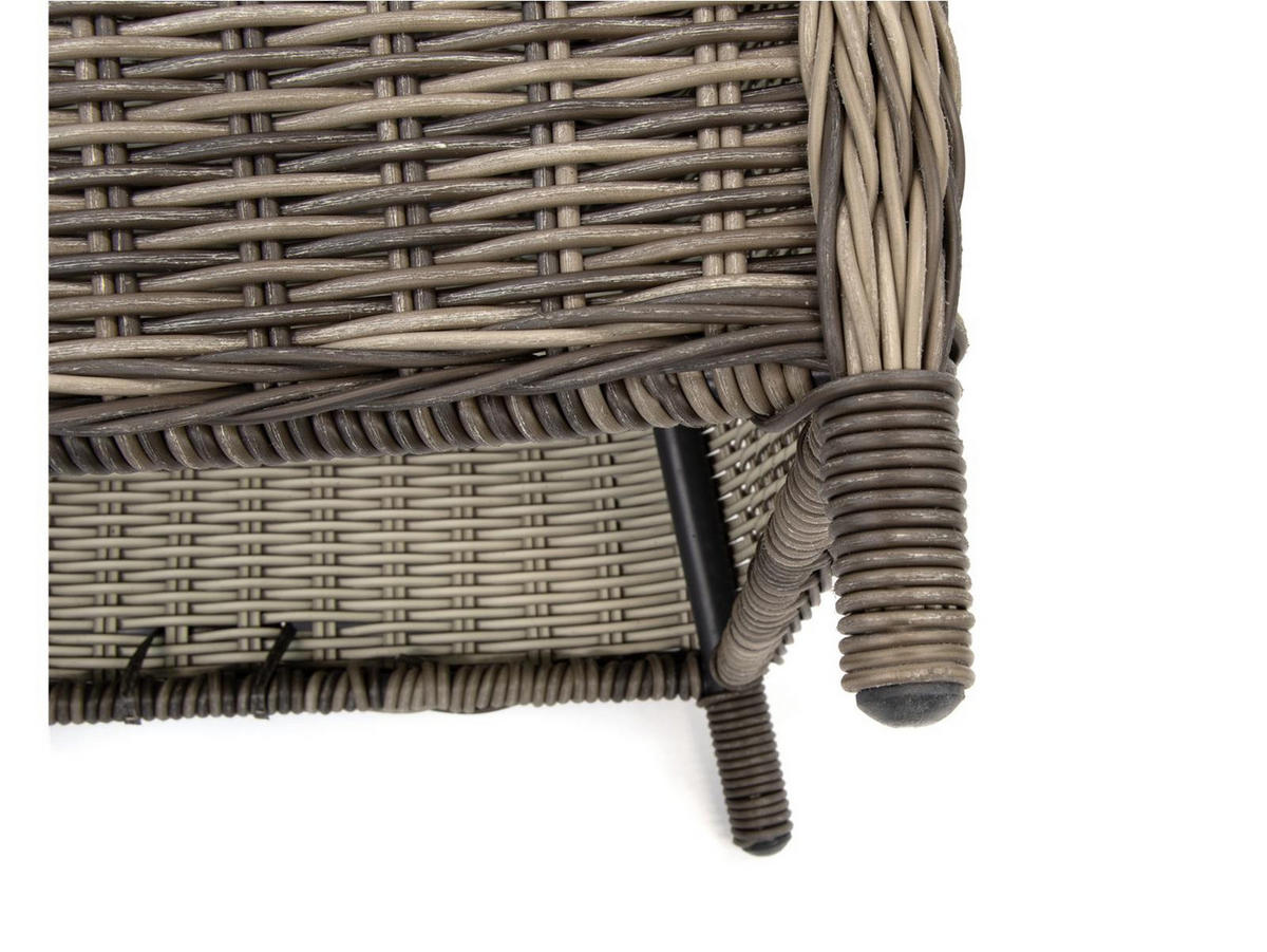 GARTENSESSEL Ria 2er-Set Grau Polyrattan - Grau, Naturmaterialien (78/109/70cm) - Green Spirit