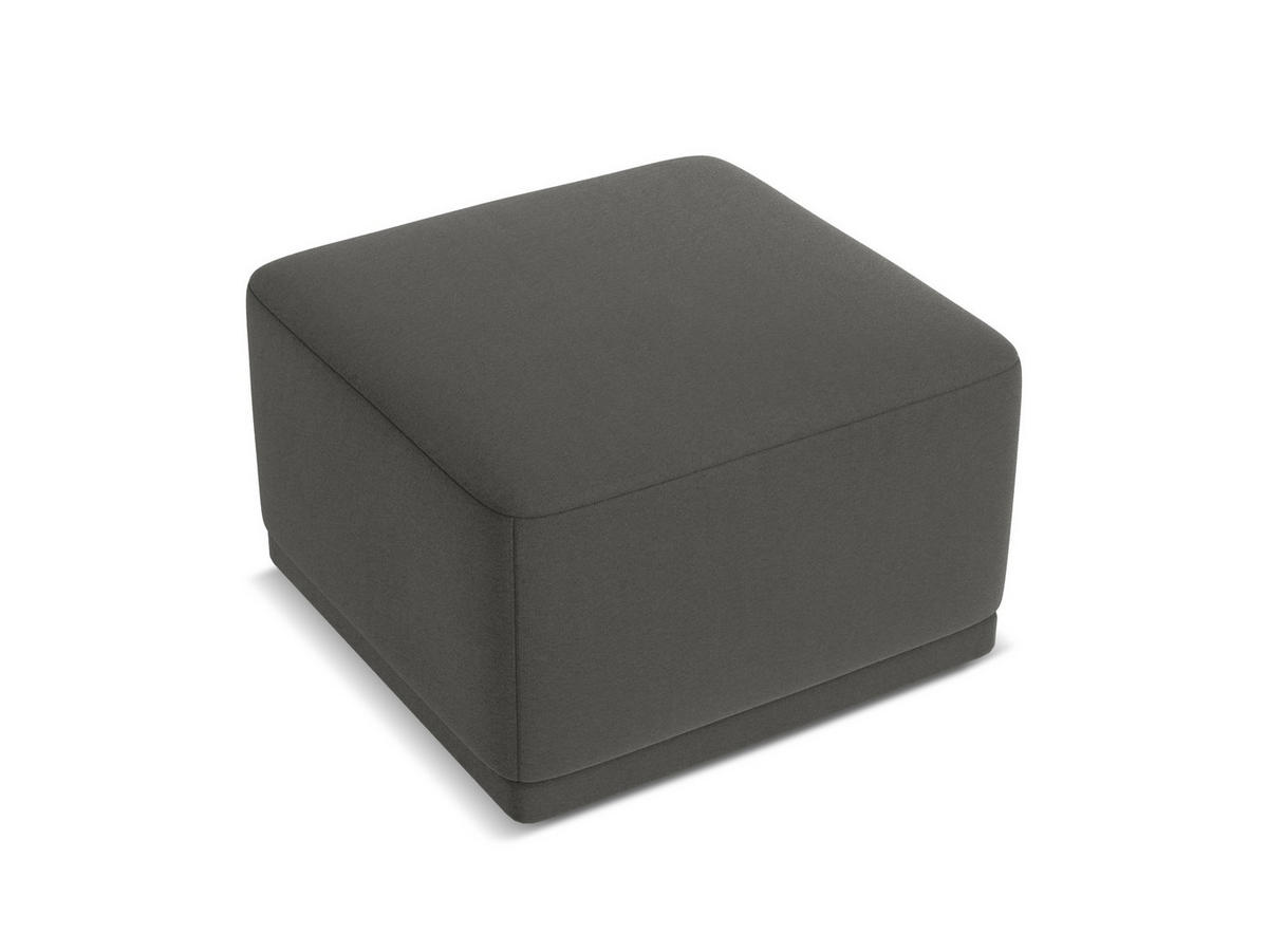 POUF Samt Stoff Grau - Dunkelgrau/Schwarz, Kunststoff/Textil (65/40/65cm) - Makamii