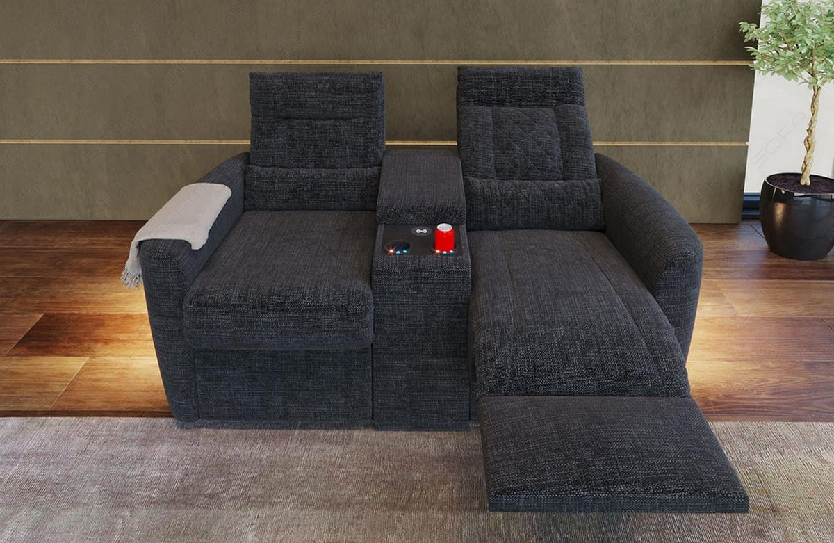 KINOSESSEL Kinosessel Relax Schwarzgrau - Schwarz/Grau, Kunststoff (190/94/92cm)