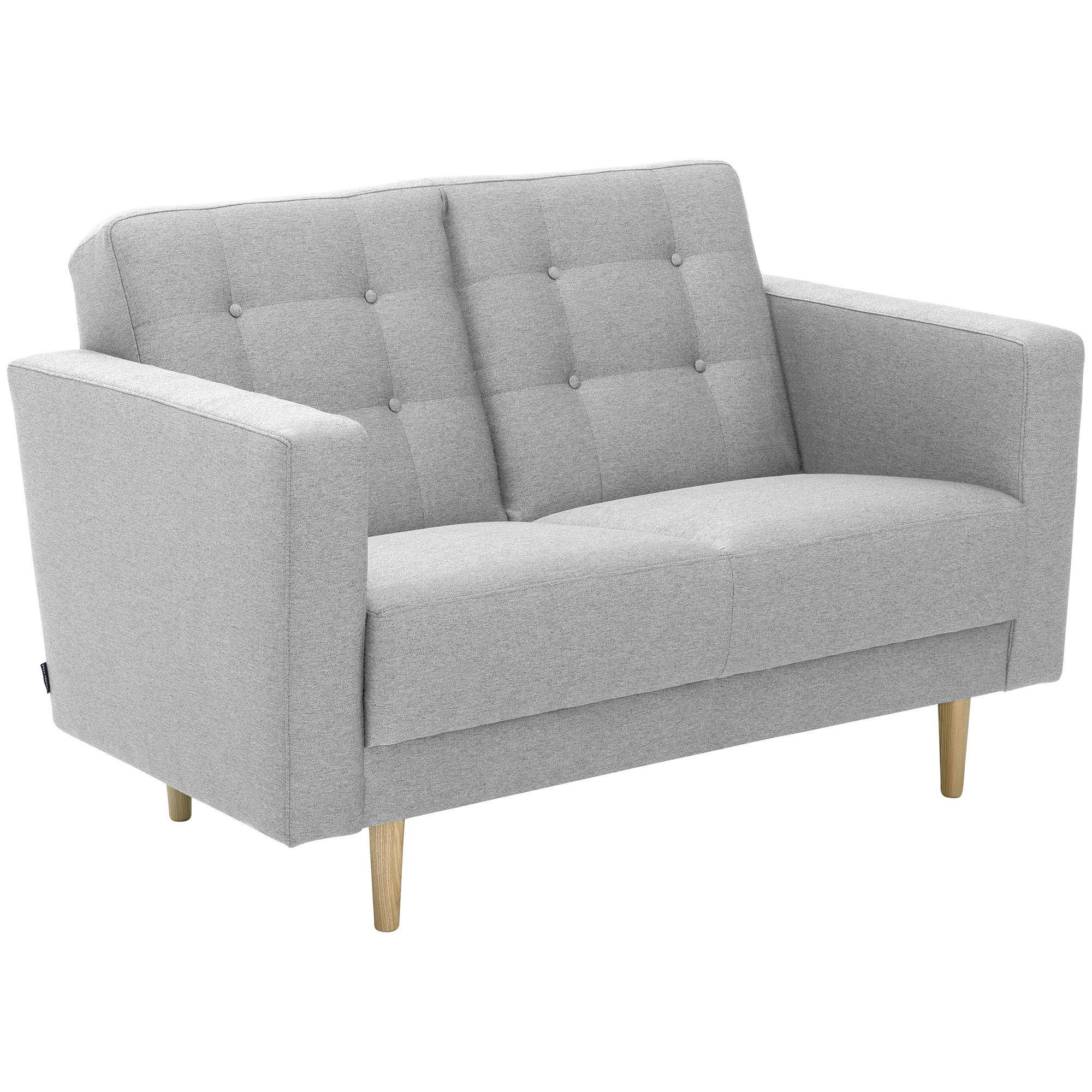 SOFA 2-Sitzer Kazia Flachgewebe hellgrau - Hellgrau, Kunststoff (128/81/83cm) - 58aufmkessel