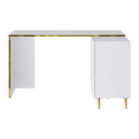 SCHREIBTISCH - 138 cm x 109.1 cm - Holz, Platte - Weiß - MARZIALO - Weiß, Holz (109.1/138/75.6cm) - Vente-Unique