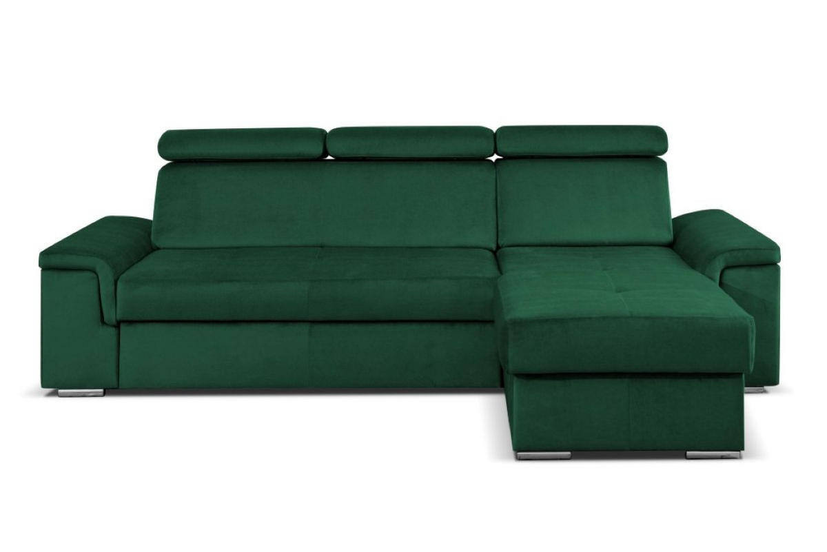 ECKSOFA Monaco L-Form mit Schlaffunktion und Bettkasten 245 cm, grün - Grün, Holz/Kunststoff (245/163cm) - Margaret Hadas24