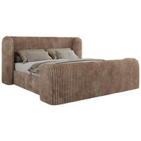 POLSTERBETT EMORA CLASSIC DUO 180/200 - Braun Cord - Schaum-Matratze - Braun, Textil (180/200cm) - MKS