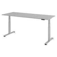 SCHREIBTISCH elektrisch XDSM 80/200/74 cm in Grau/Silberfarben - Silberfarben/Grau, Holzwerkstoff (80/200/74cm) - bümö