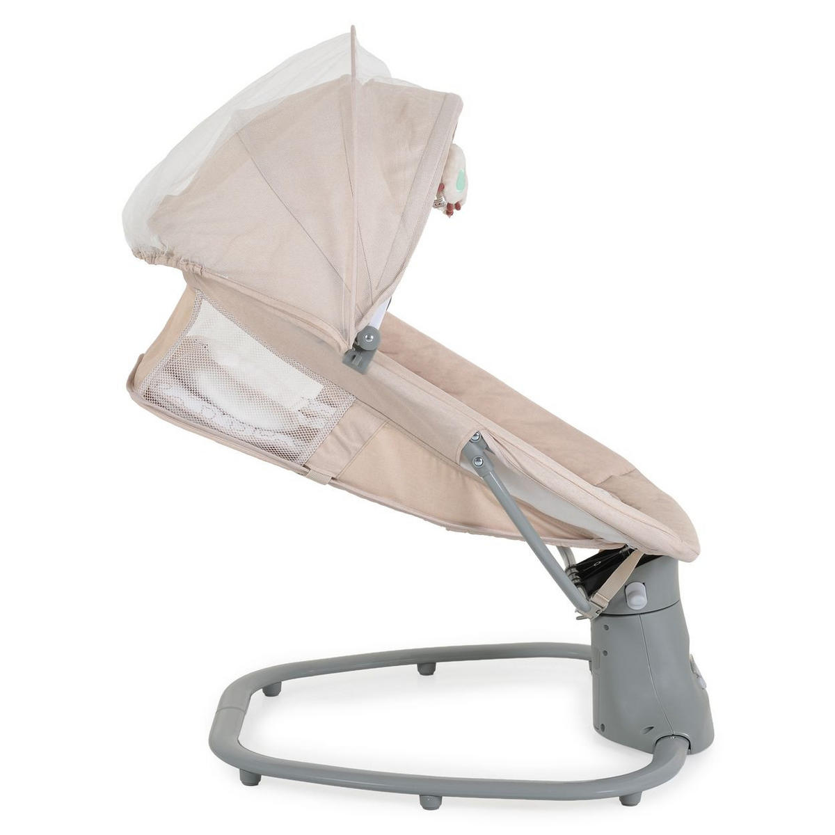 BABYWIPPE Axel 3 in1 beige Bluetooth, 5 Schaukelgeschwindigkeiten, Moskitonetz, 5-Punkt-Gurt - Beige, Metall - Moni