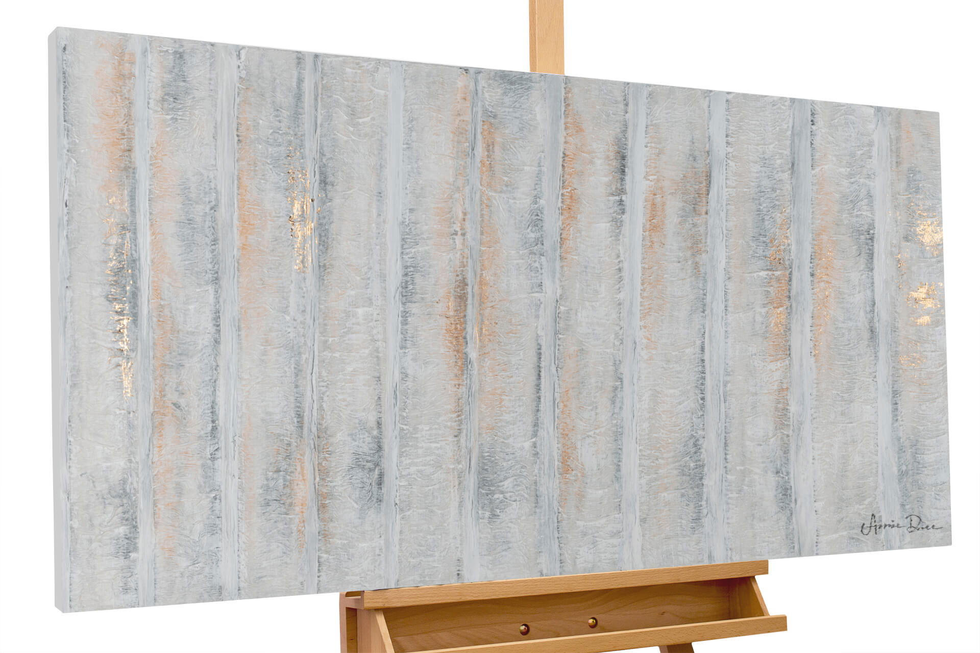 KUNSTLOFT RUČNĚ MALOVANÝ AKRYLOVÝ OBRAZ ŠEDÝ, 120/60 CM
