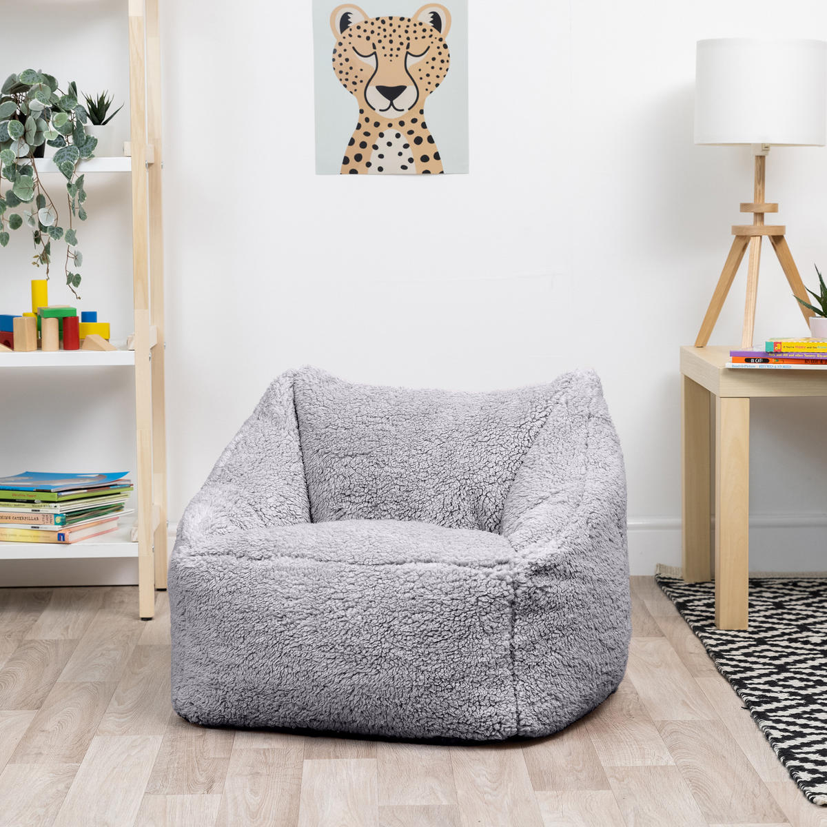 SITZSACK Flauschig für Kinder 2er-Set - Grau, Kunststoff/Textil (55/44/55cm) - icon