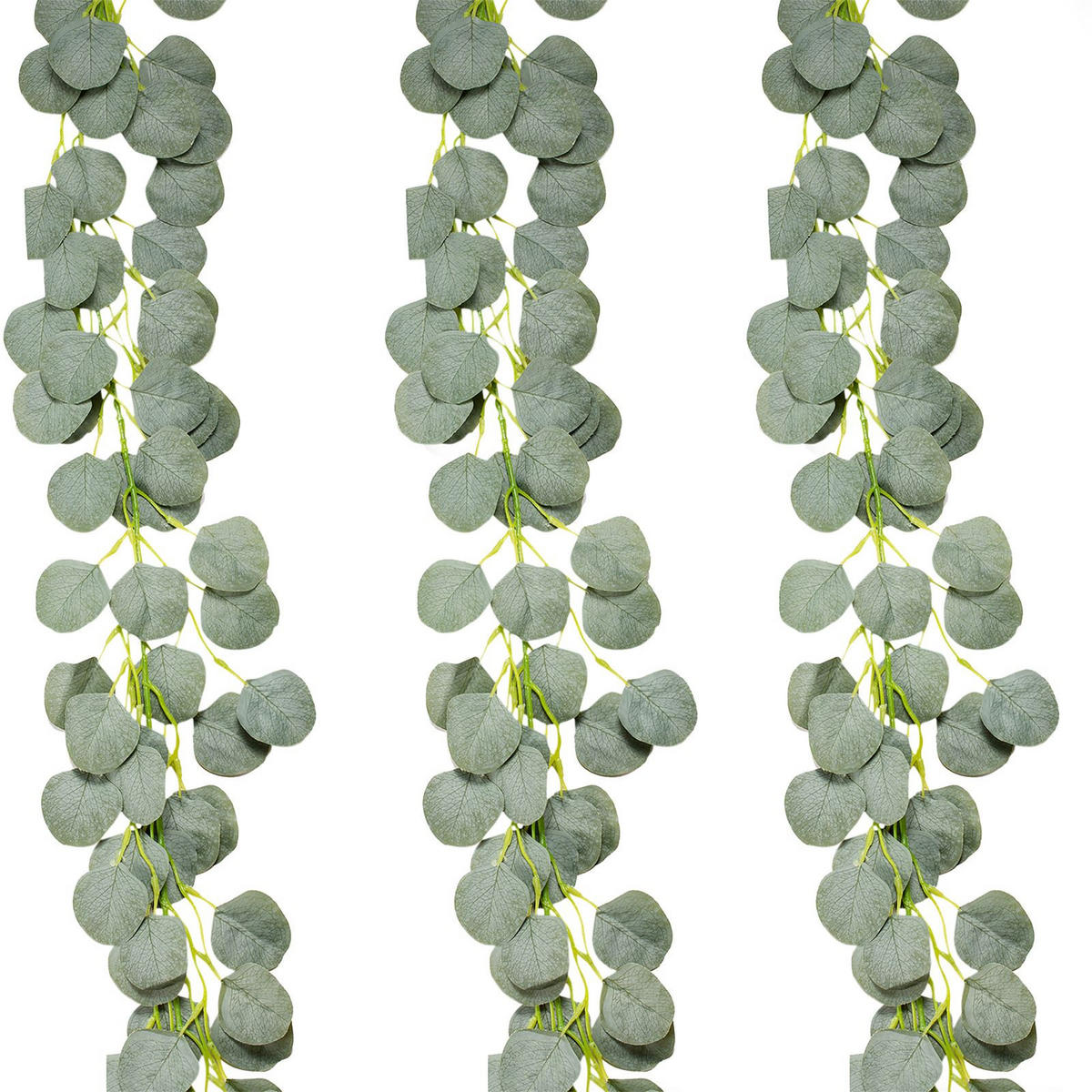 GIRLANDE EUKALYPTUS - Dunkelgrün, Kunststoff/Metall (200cm) - IDIMEX