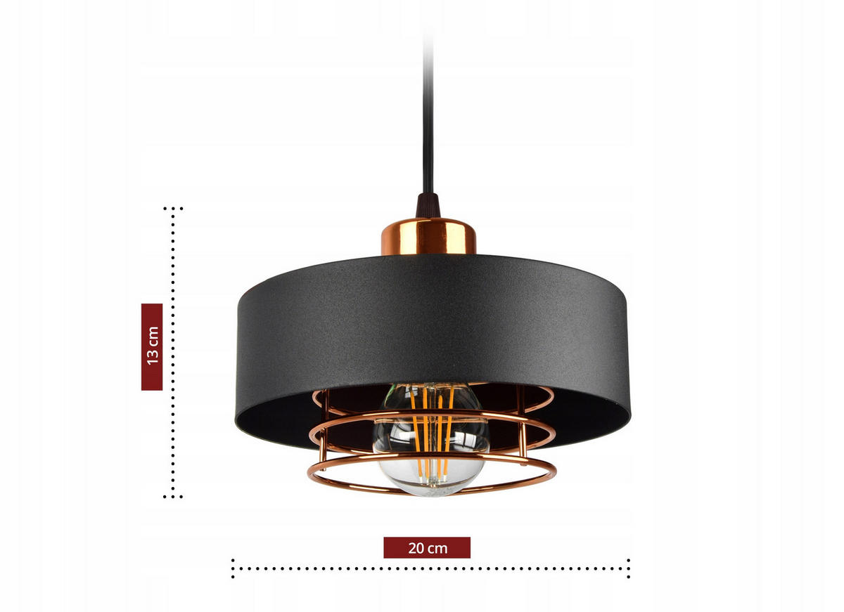 WANDLEUCHTE EDISON - Goldfarben/Schwarz, Metall (23/23/20cm) - kiki design