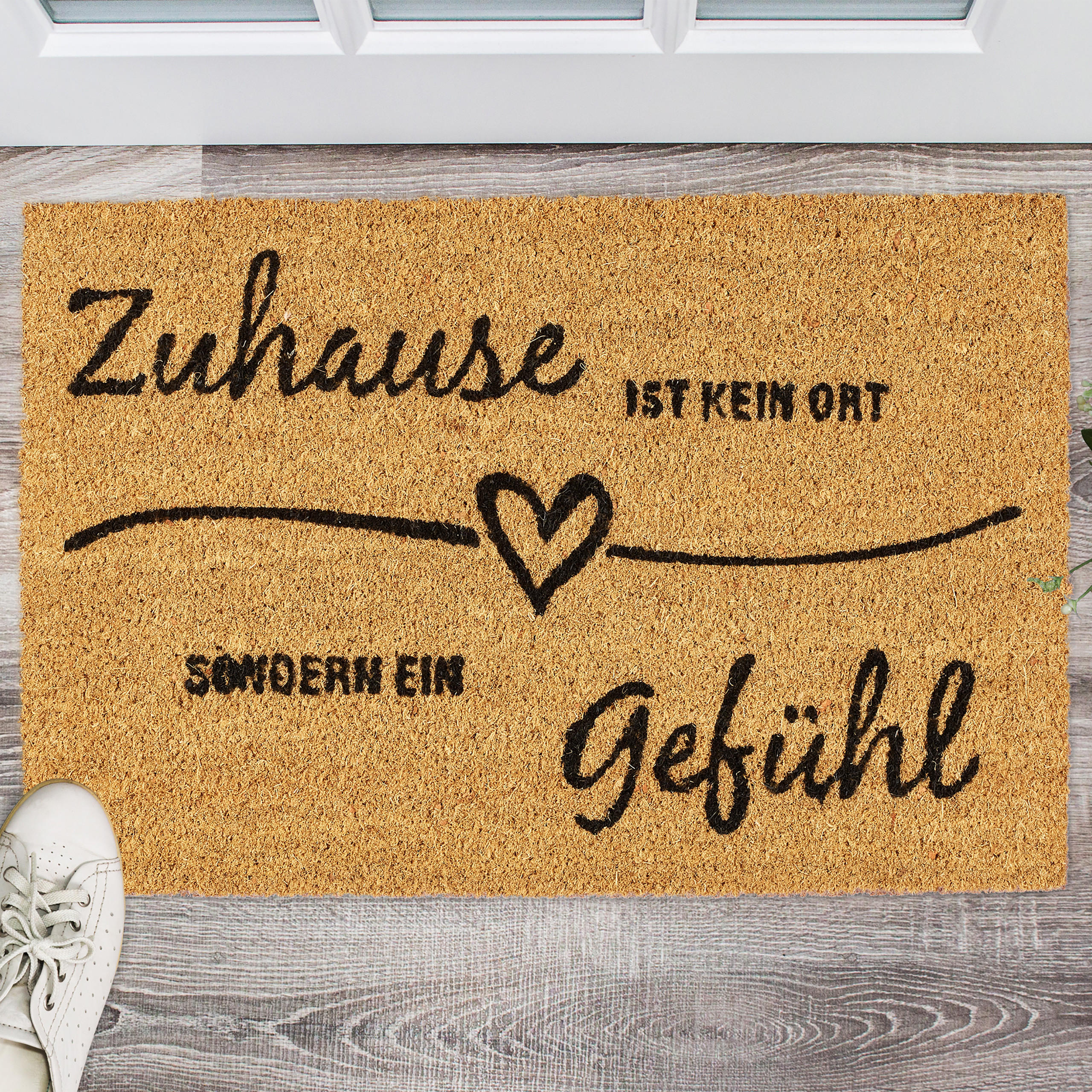 FUSSMATTE - Hellbraun, Kunststoff/Textil (60/40cm) - Relaxdays