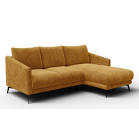 ECKSOFA VILT 3-Sitzer, safran - Gelb/Schwarz, Holzwerkstoff/Textil (221/156cm) - Courtois Laville