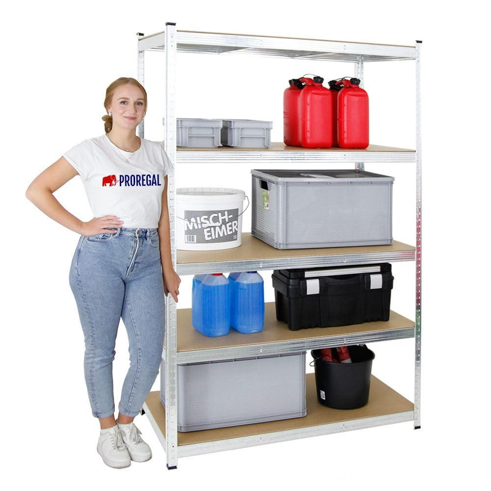 SCHWERLASTREGAL Ragnar 180x120x60 cm Fachlast 175 kg Verzinkt - Silberfarben, Metall (120/180/60cm) - PROREGAL