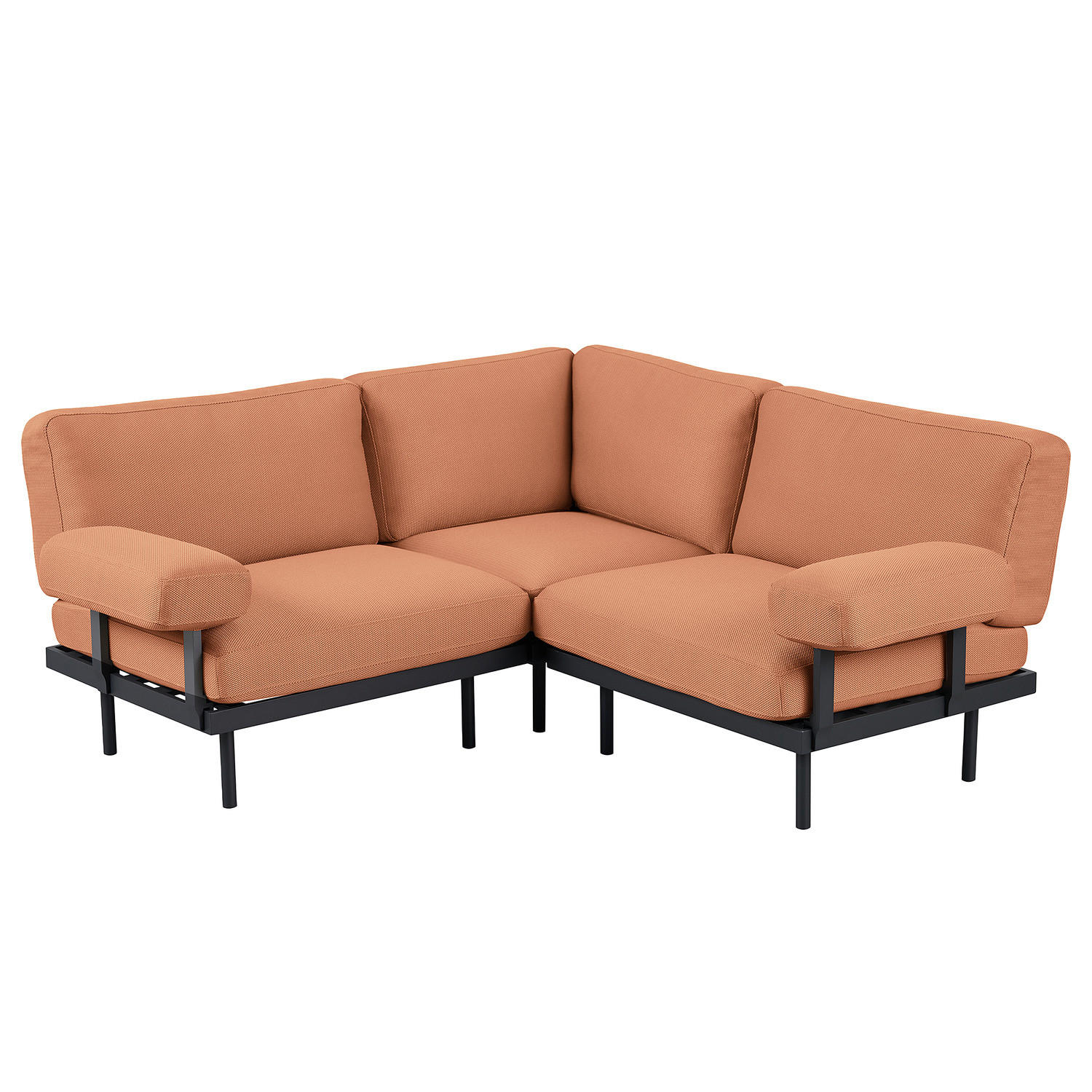 OUTDOOR-ECKSOFA - Rosa, Textil/Metall (186/80/186cm) - home24