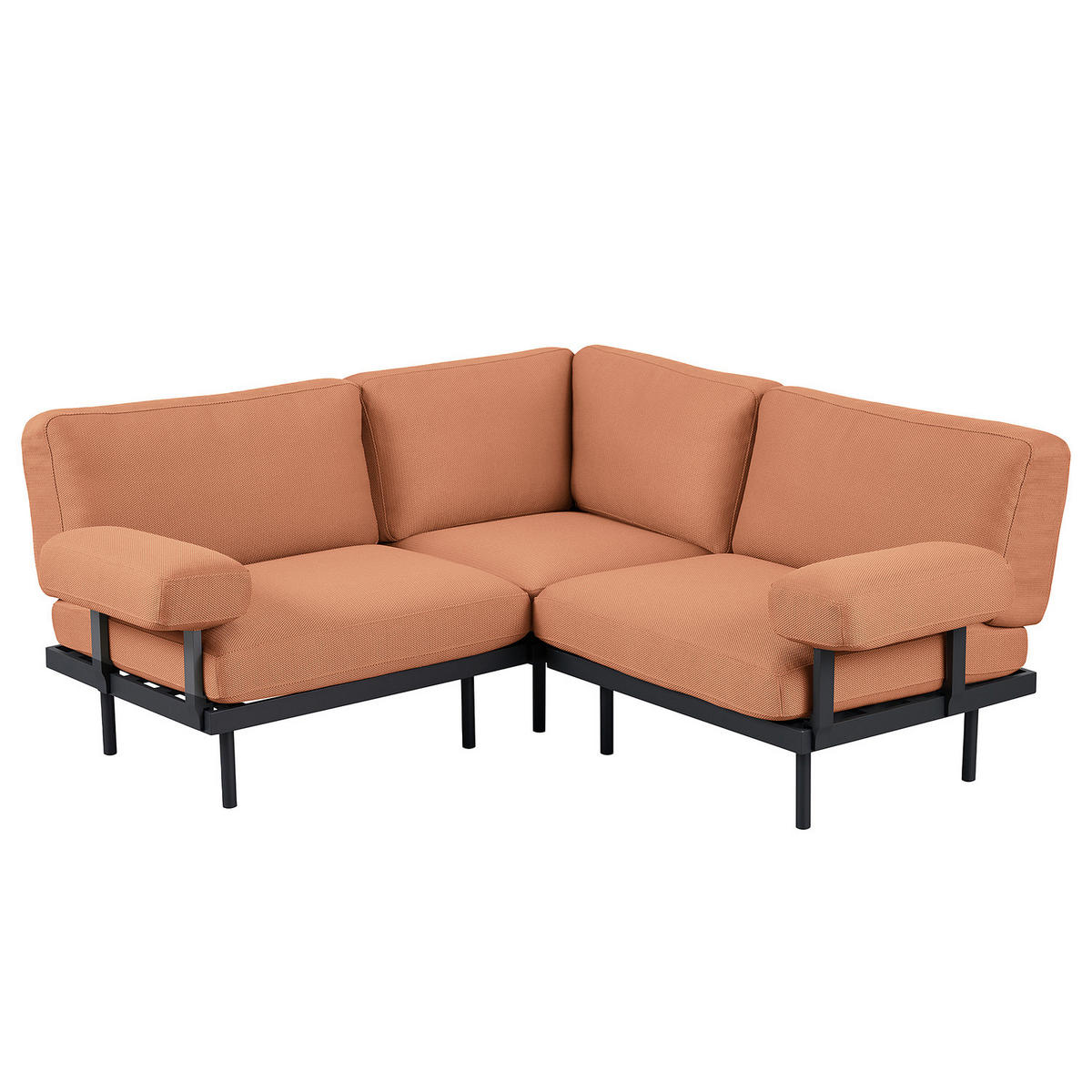 OUTDOOR-ECKSOFA - Rosa, Textil/Metall (186/80/186cm) - home24