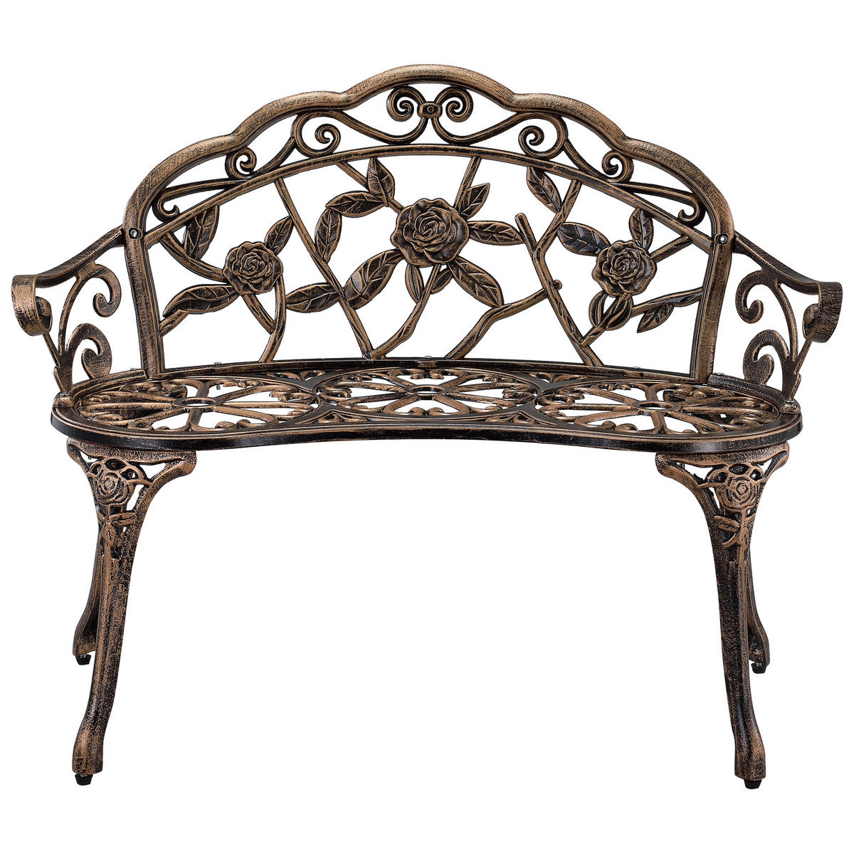 GARTENBANK Monfalcone - Bronzefarben, Metall (99/78/54cm) - casa.pro