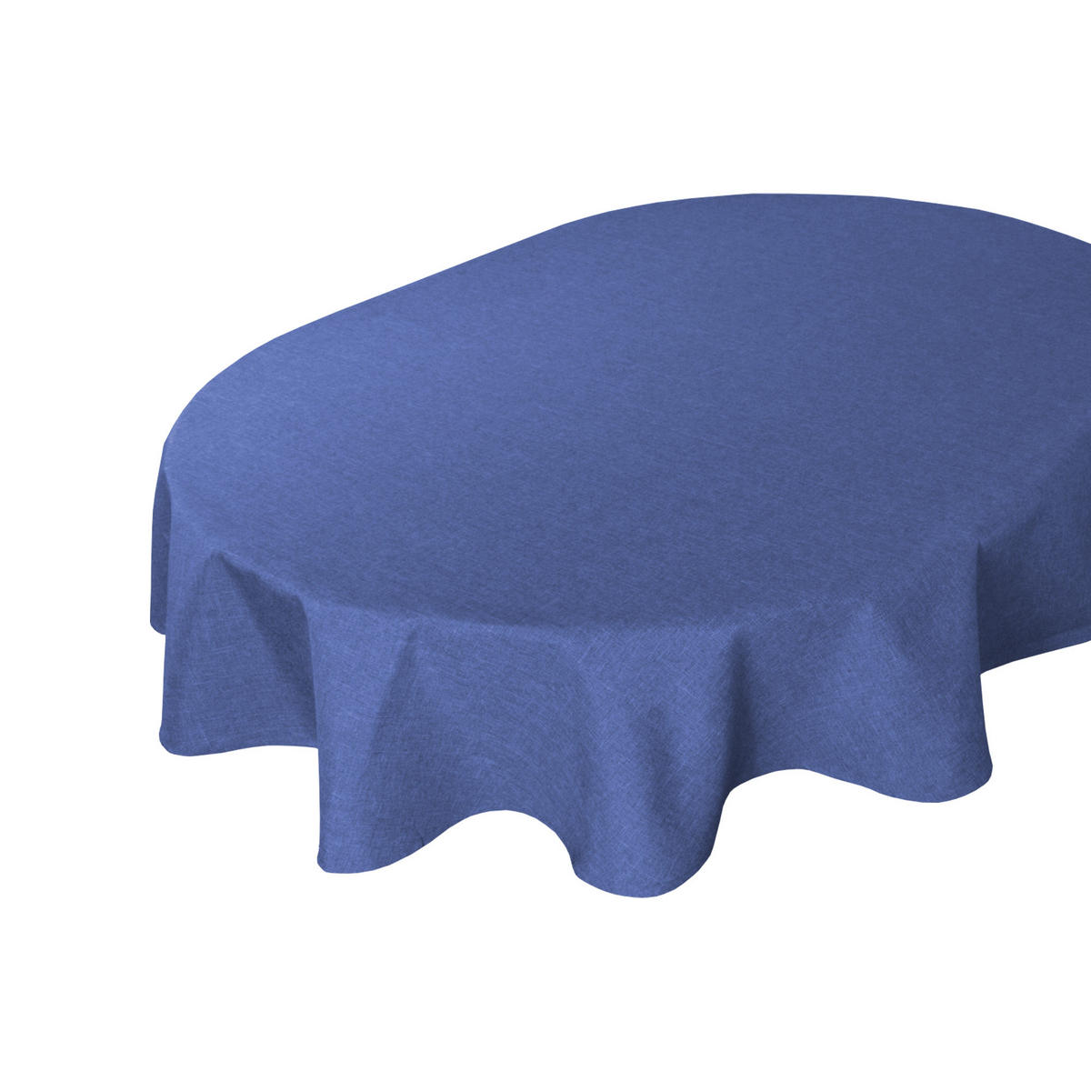 TISCHDECKE Leinenoptik 135/180 cm oval Blau - Blau, Textil (135/180cm) - TiborTex