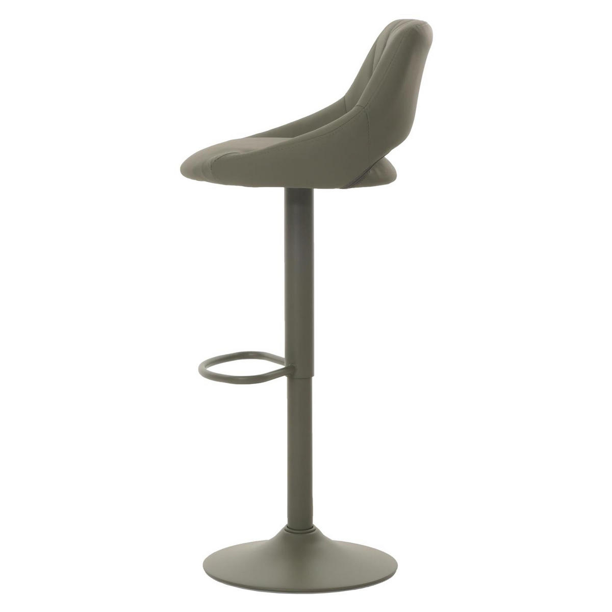 BARHOCKER 2er-Set gepolstert mit Lehne Sitzhöhe 60-82cm Fußablage drehbar Kunstleder Metall Grün - Grün, Kunststoff (47/107/44cm) - PROREGAL