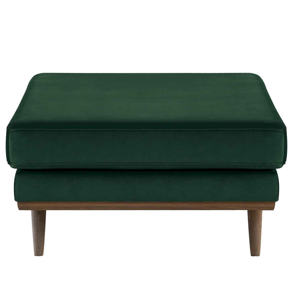 POLSTERHOCKER - Eichefarben/Grün, Eichenholz/Textil (85/43/60cm) - home24