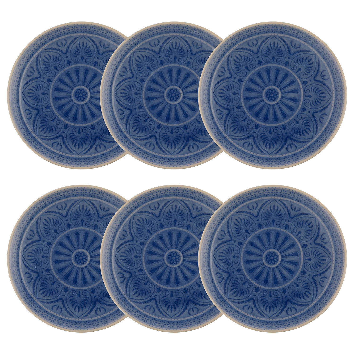 TELLER (6er Set) Sumatra - Blau, Keramik (21/21/2cm) - Butlers