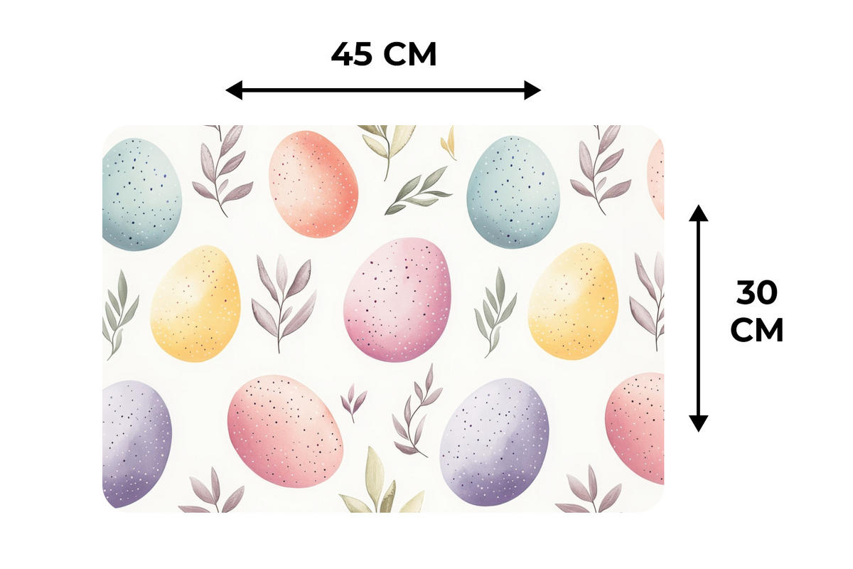 PLATZSETS 6er-Set Eier - Bunt - Muster Placemats 45x30 cm - Weiß, Kunststoff (0.3/45/30cm) - MuchoWow