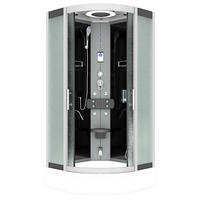 DAMPFDUSCHE Duschkabine D58-63M2 sw 100x100 - Schwarz, Glas/Kunststoff (100/100/225cm) - AcquaVapore by Sandra Jentho