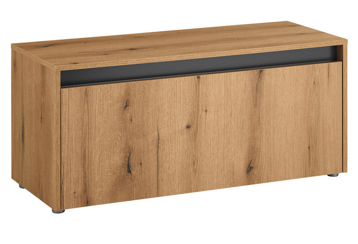GARDEROBE Sitzbank in Evoke Eiche und grau Garderobenbank 100 cm Center - Eichefarben/Schwarz, Holzwerkstoff/Kunststoff (100/45/45cm) - Furn.Design