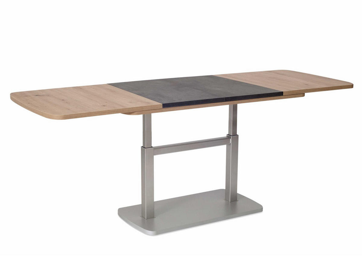 FUNKTIONSTISCH ausziehbar Caterina 110(145+180) x 63 x 53-72 Wohnzimmertisch Wildeiche/Beton - Naturfarben, Holz (110/63/53cm) - 58aufmkessel