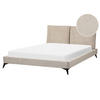 POLSTERBETT 160/200cm Taupe Melle - Taupe, Naturmaterialien/Textil (160/200cm) - Beliani