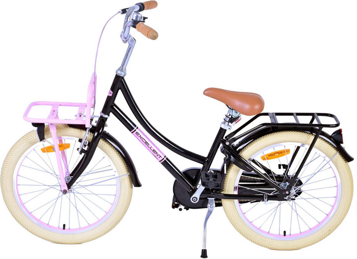 KINDERFAHRRAD Excellent - Mädchen - 20 Zoll - Rücktritt + Handbremse - Schwarz - Schwarz, Metall (67cm) - TPFSports