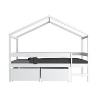 HAUSBETT MIKA mit Matratze und Schublade/ Kinderbett 90x190 - Weiß - Weiß, Holz (90/190cm) - Weber Industries
