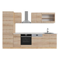 KUHINJSKI BLOK R-Line Sonoma/Zlatna Snaga Hrasta 300 cm , RP Mramor - hrast medunac/hrast Sonoma, drvni materijal (300/206.8/60cm) - Vicco