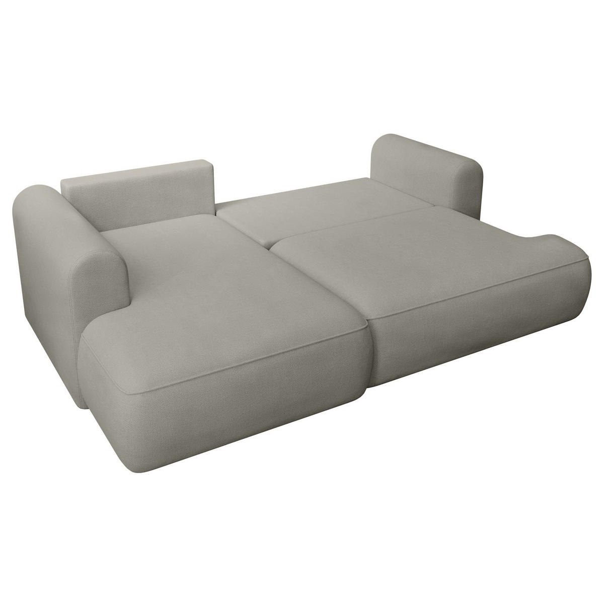 ECKSCHLAFSOFA Ovo Mini Hellgrau Easy-Clean-Chenille-Bezug - Hellgrau/Schwarz, Kunststoff/Textil (238/156cm) - Selsey