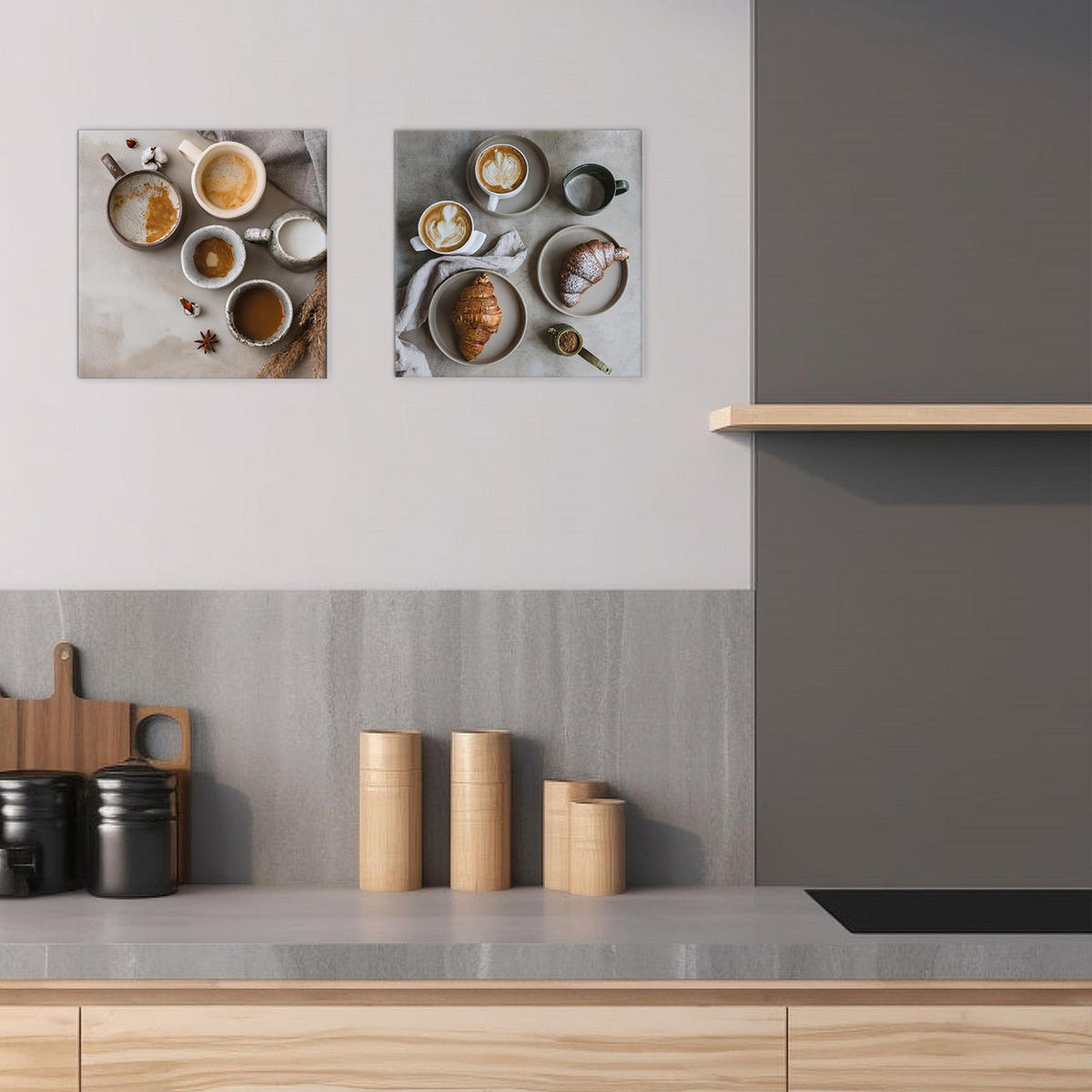 GLASBILD 30x30 cm Küche grau - Beige, Glas (30/30cm) - artissimo