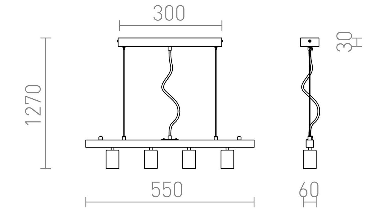 LEUCHTE RALLONG IV Chrom 60 W - Chromfarben, Metall (30/30/20cm) - Rendl