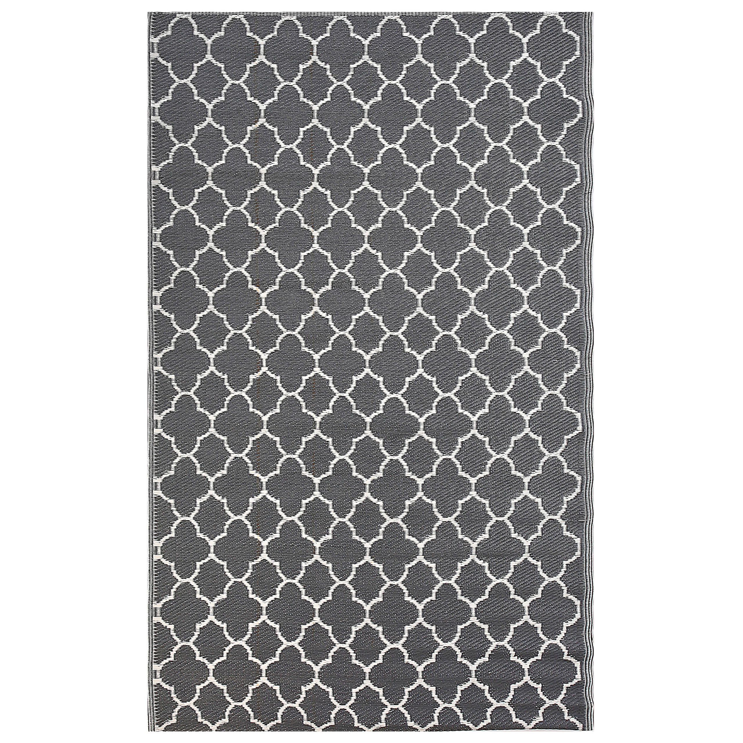 OUTDOORTEPPICH Surat 180/120 cm - Weiß/Grau, Kunststoff (180/120cm) - Beliani