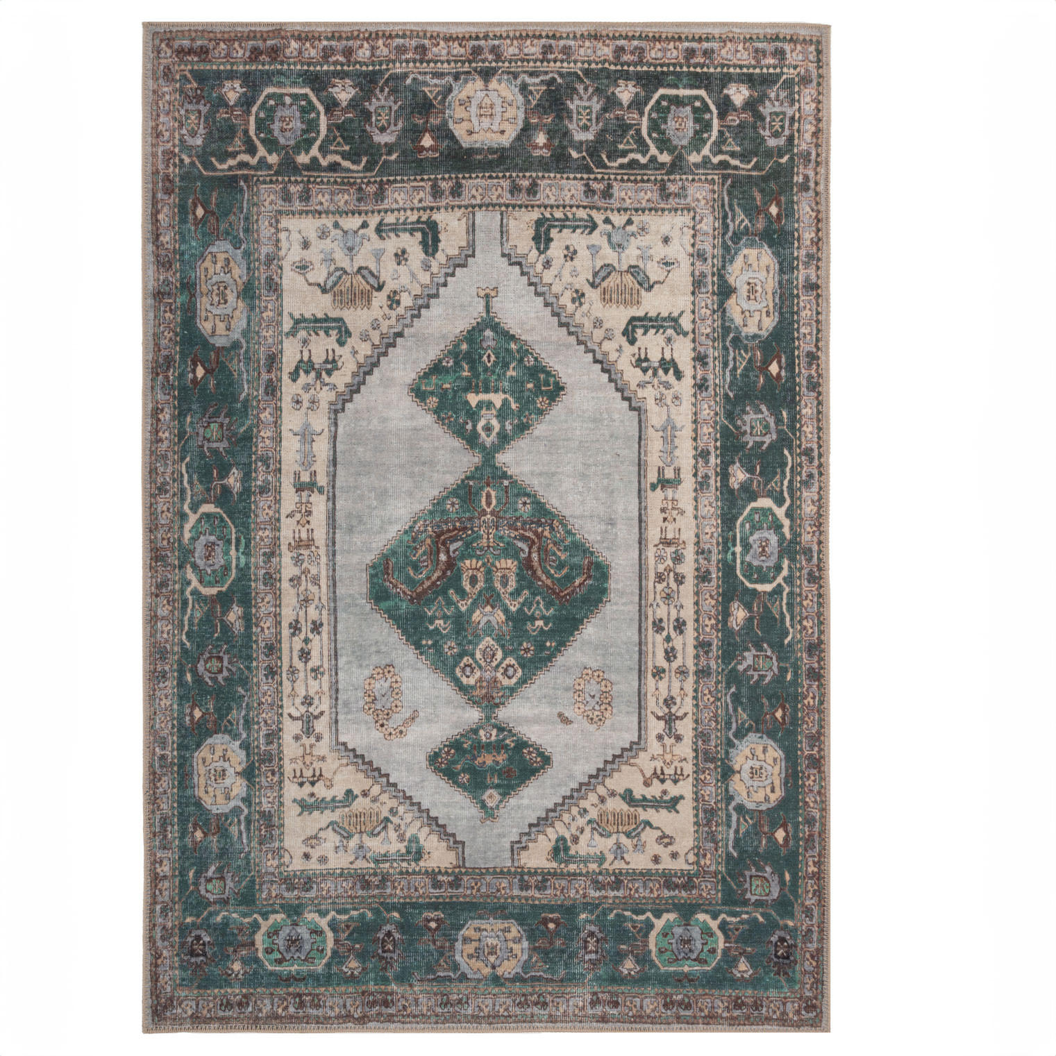 FLACHWEBETEPPICH Anton - Grün, Textil (200/290cm) - Kukoon Rugs