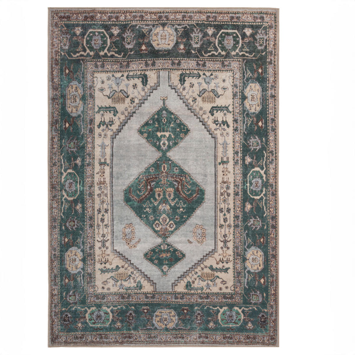 FLACHWEBETEPPICH Anton - Grün, Textil (120/170cm) - Kukoon Rugs