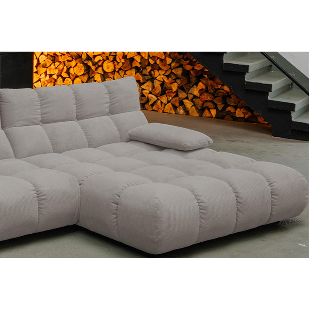 Thumbnail - Kawola Ecksofa, Grau, Textil, Echtholz, 3-Sitzer, Füllung: Kaltschaum, Ottomane rechts, 290x178 cm, Wohnzimmer, Sofas & ...