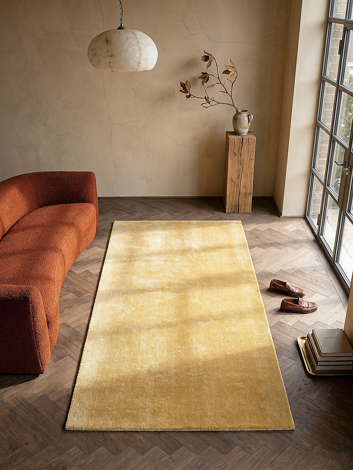 TEPPICHLÄUFER Antirutsch Uni ALDAN Polyester Gold 80 x 150 cm - Goldfarben, Textil (80/150cm) - KADIMA DESIGN