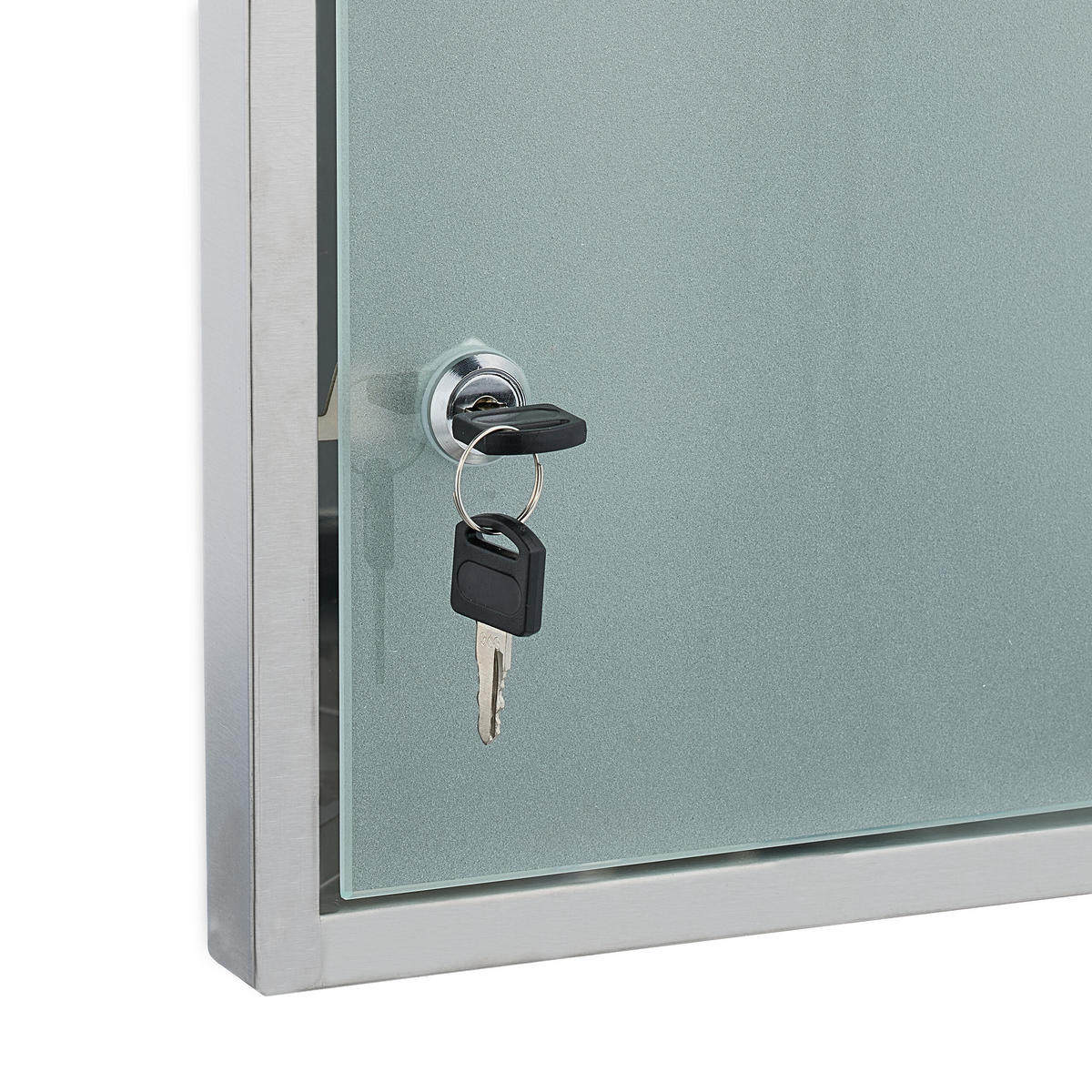 MEDIZINSCHRANK - Silberfarben, Glas/Metall (30/45/17.5cm) - Relaxdays
