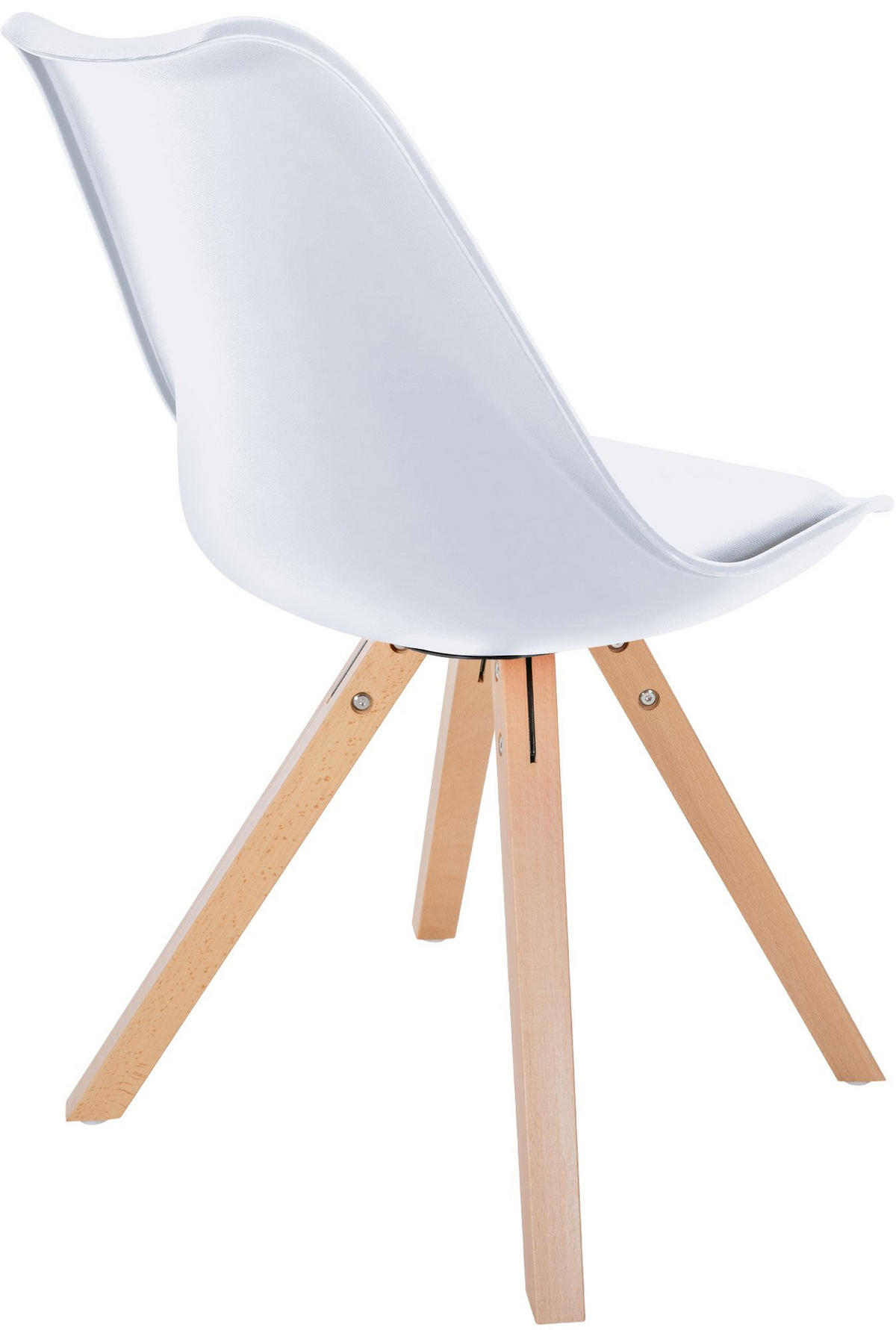 STUHL Kunststoff weiß - Naturfarben/Weiß, Holz/Kunststoff (48/81/54cm) - CLP