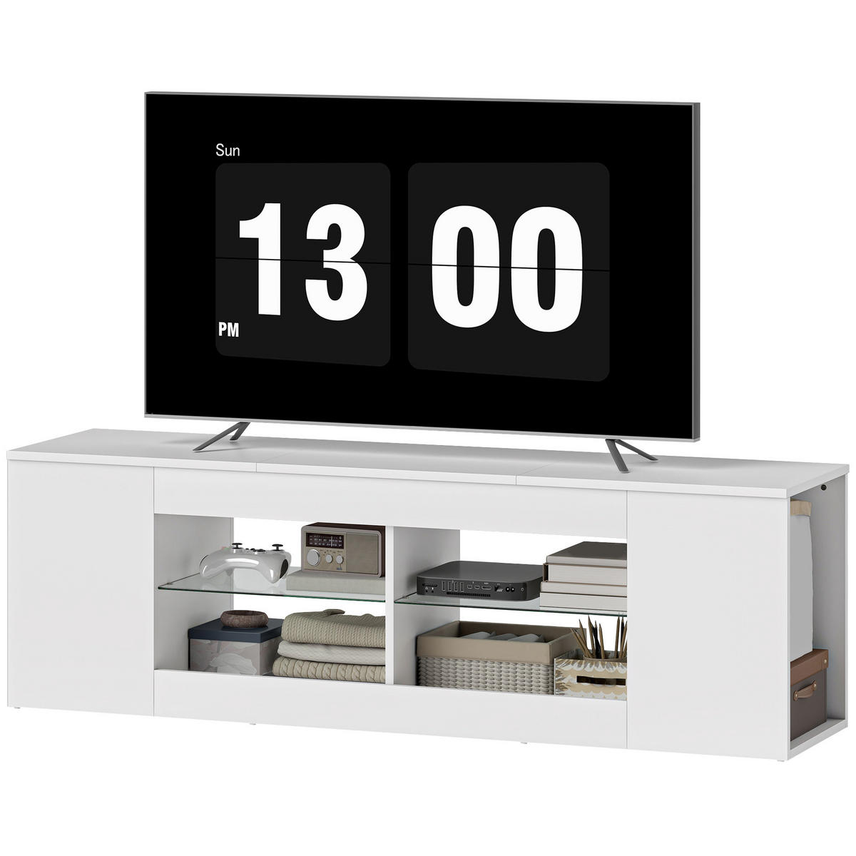 TV-MÖBEL Weiß 1 Stück - Weiß, Holzwerkstoff (140/42.5/35cm) - GiPP