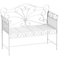 GARTENBANK Sitzbank Blumenbank Parkbank Gartenmöbel 2-Sitzer Metall Weiß - Weiß, Metall (50/96/113.5cm) - Outsunny