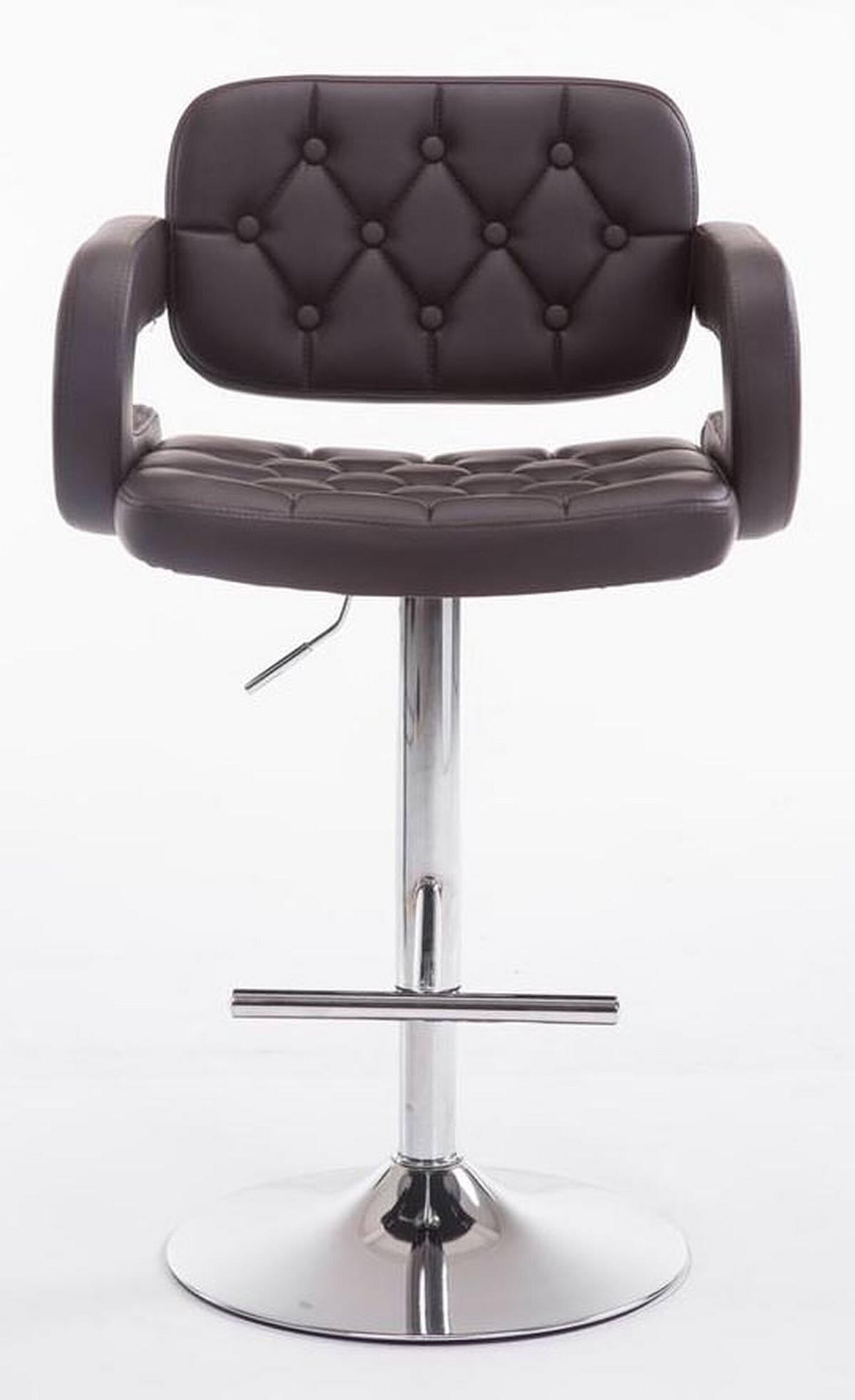 BARHOCKER Dubai, 2er Set, Gestell Metall in Chromoptik, Kunstleder Braun - Chromfarben/Braun, Kunststoff/Textil (52/100/55cm) - TPFLiving
