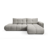 ECKSOFA DUCA R-S Hellgrau Chenille mit Schlaffunktion - Hellgrau, Holz (266.5/266.5cm) - MASSENO