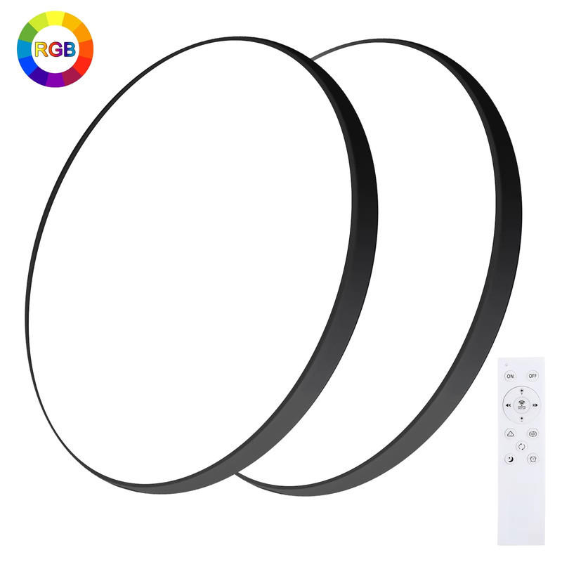 LED-DECKENLEUCHTE 30 cm Schwarz 2 Stück Set - Schwarz, Kunststoff (30/30/4cm) - Coonoor