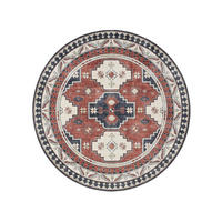 VINTAGE-TEPPICH George waschbar ø 160 cm rund - Blau/Multicolor, Kunststoff (160/160cm) - benuta